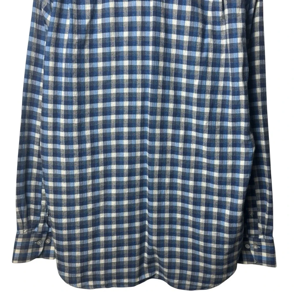 Vintage Carroll‎ & Co Blue and Black Plaid Button Down Old Money Luxury Chic M